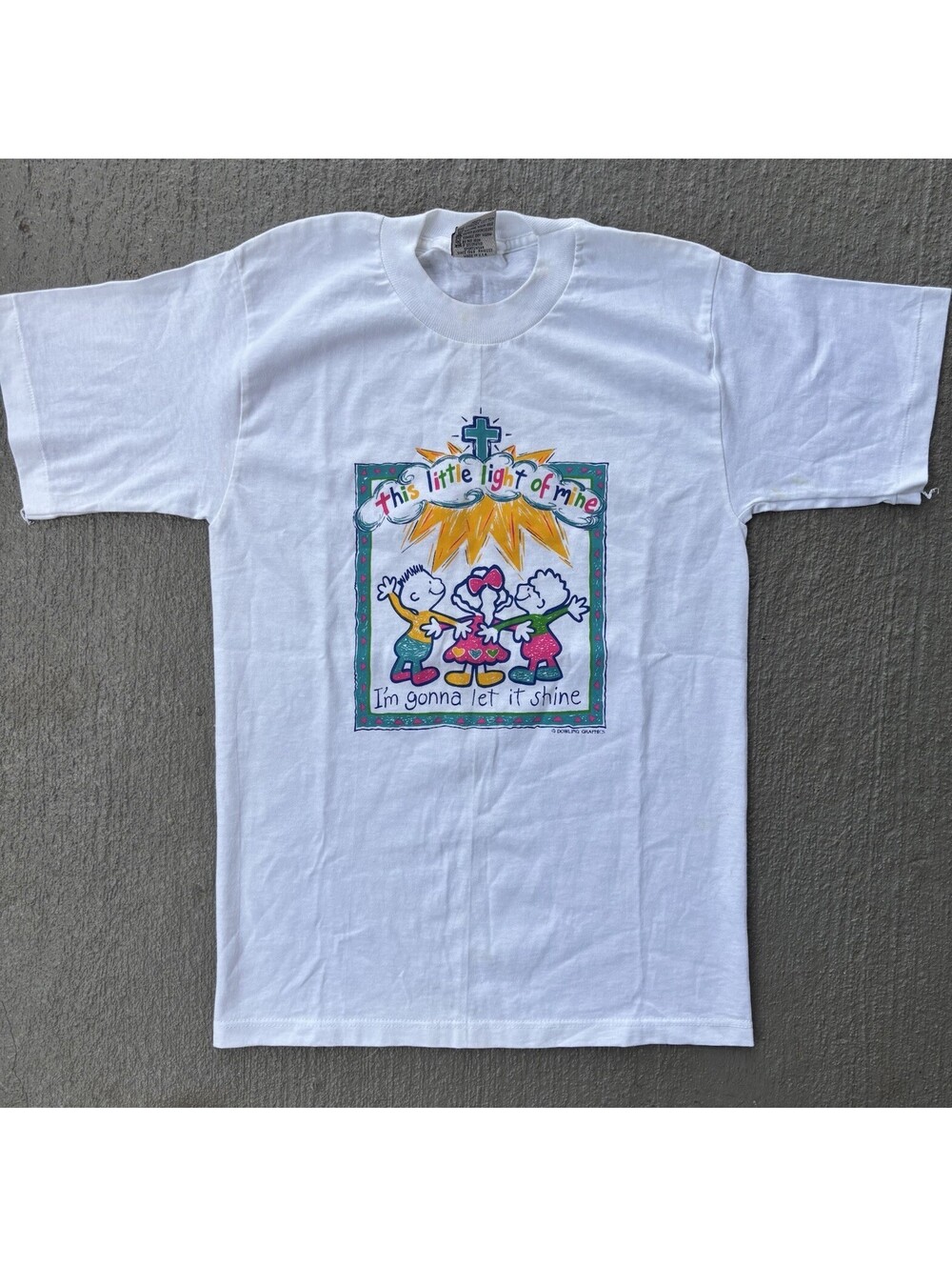 Vintage 90s Methodist Church Religious Preschool Light Shirt YOUTH Large 14-16